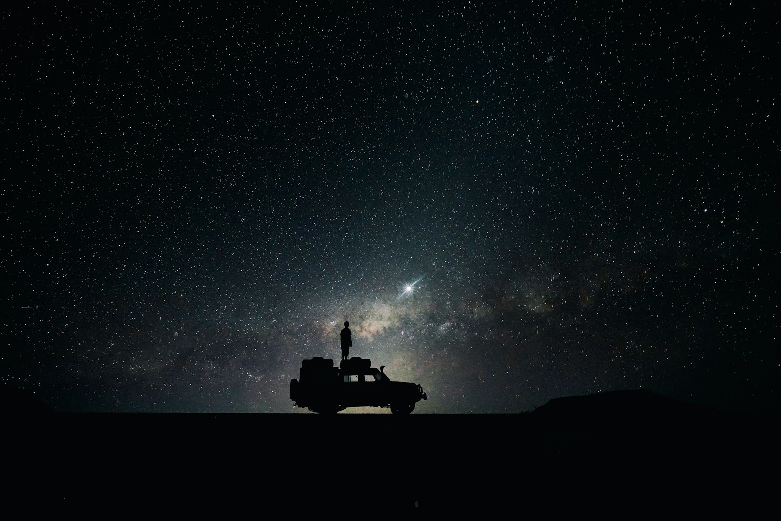 silhouette of off-road car